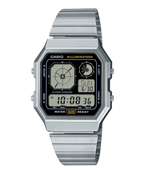 Reloj Vintage correa de Acero inoxidable A130WE-1A