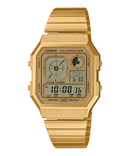 Reloj Vintage correa de Acero inoxidable A130WEG-9A