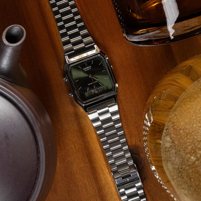 Reloj Vintage correa de Acero inoxidable AQ-230A-3A