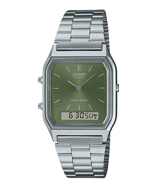 Reloj Vintage correa de Acero inoxidable AQ-230A-3A