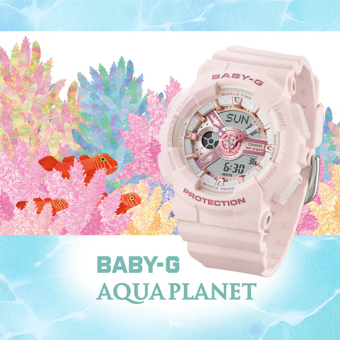 Reloj Baby-G edición Aqua Planet correa de resina BA-110AQ-4A