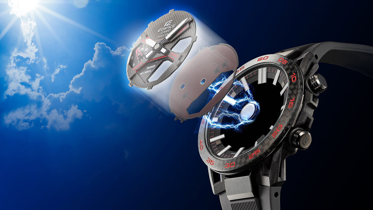 Reloj Edifice casual correa de Acero inoxidable ECB-2200RC-1A9