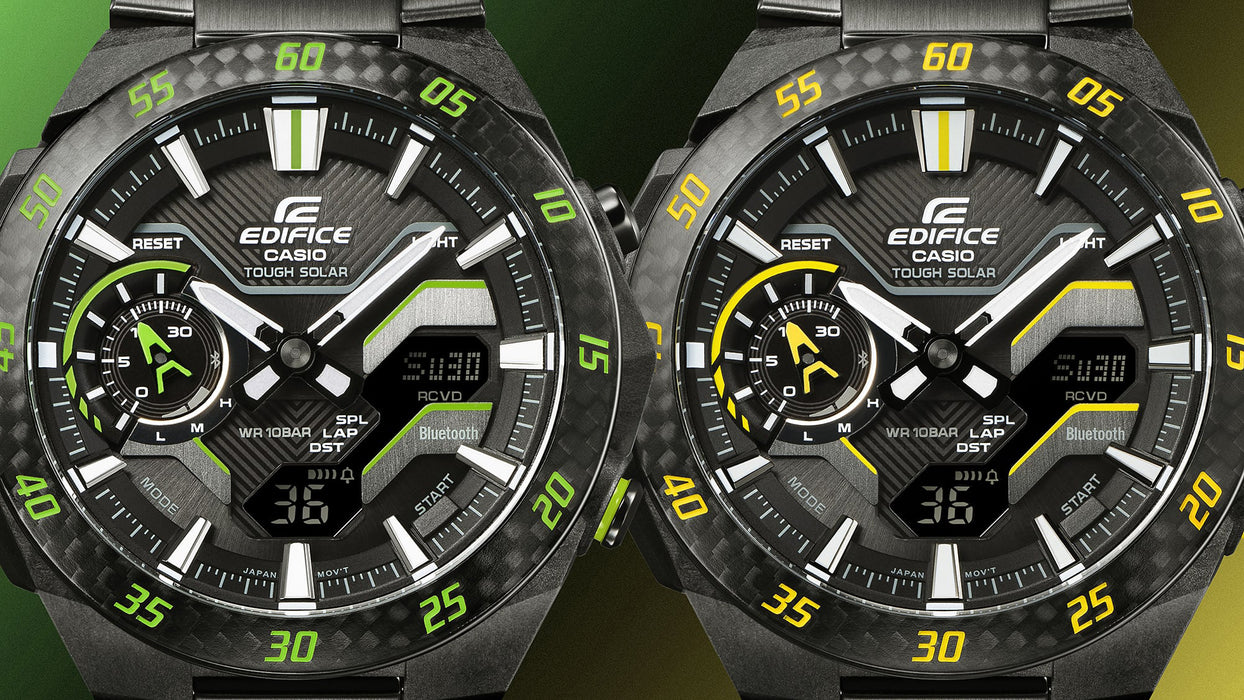 Reloj Edifice casual correa de Acero inoxidable ECB-2200RC-1A9