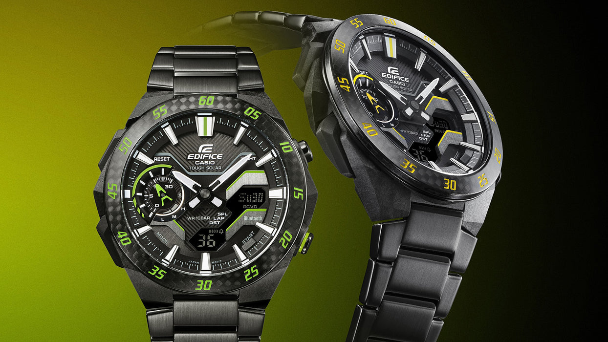 Reloj Edifice casual correa de Acero inoxidable ECB-2200RC-1A9