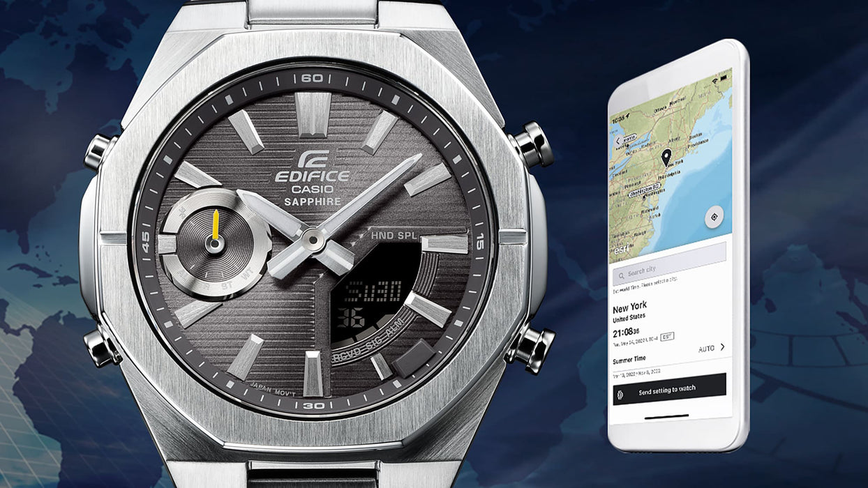 Reloj Edifice casual correa de Acero inoxidable ECB-S10D-8A