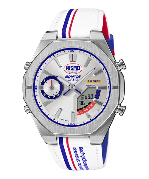 Reloj Edifice casual correa de Cuero ECB-S10NIS-7A