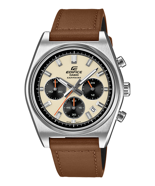 Reloj Edifice casual correa de Cuero EFB-730L-7AV