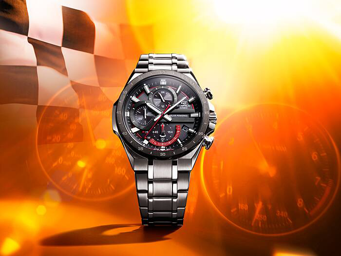 Reloj Edifice casual correa de Acero inoxidable EQS-920DB-1AV