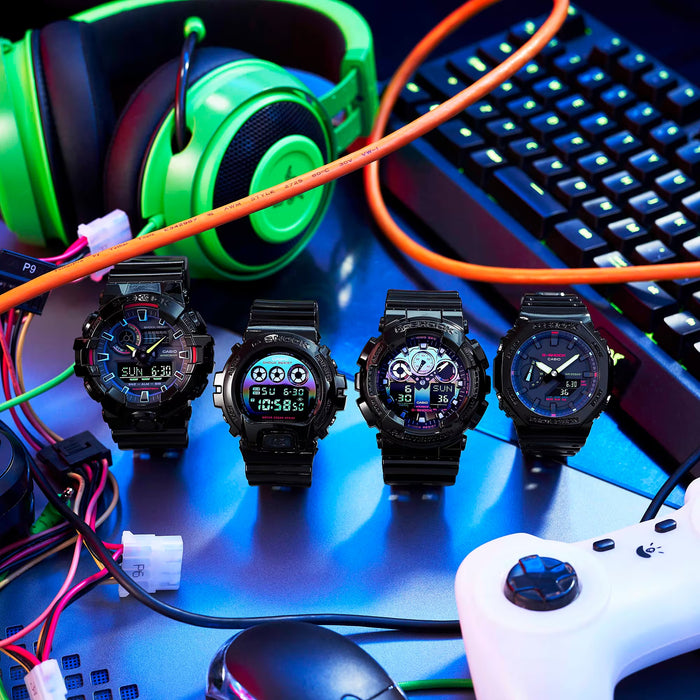 Reloj G-shock edición Virtual Rainbow correa de resina GA-100RGB-1A