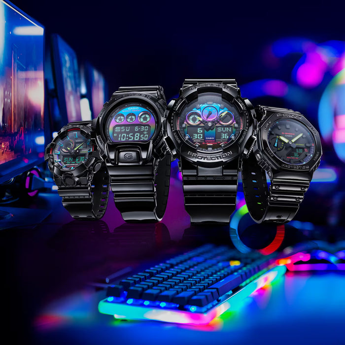 Reloj G-shock edición Virtual Rainbow correa de resina GA-100RGB-1A