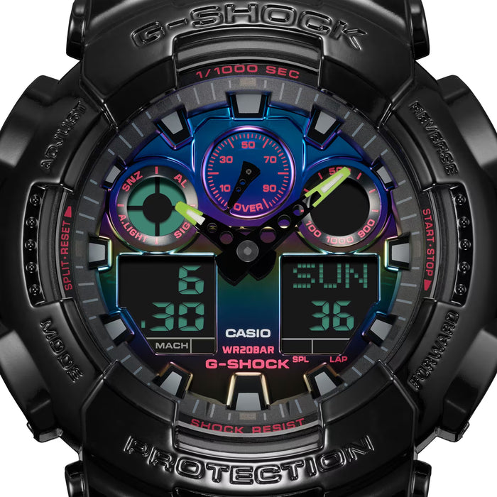 Reloj G-shock edición Virtual Rainbow correa de resina GA-100RGB-1A