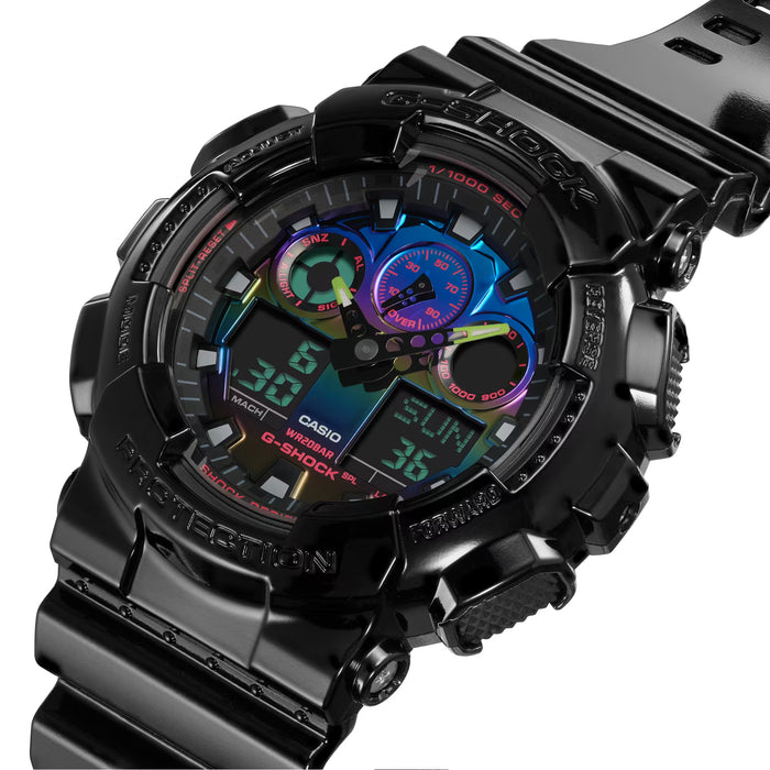 Reloj G-shock edición Virtual Rainbow correa de resina GA-100RGB-1A