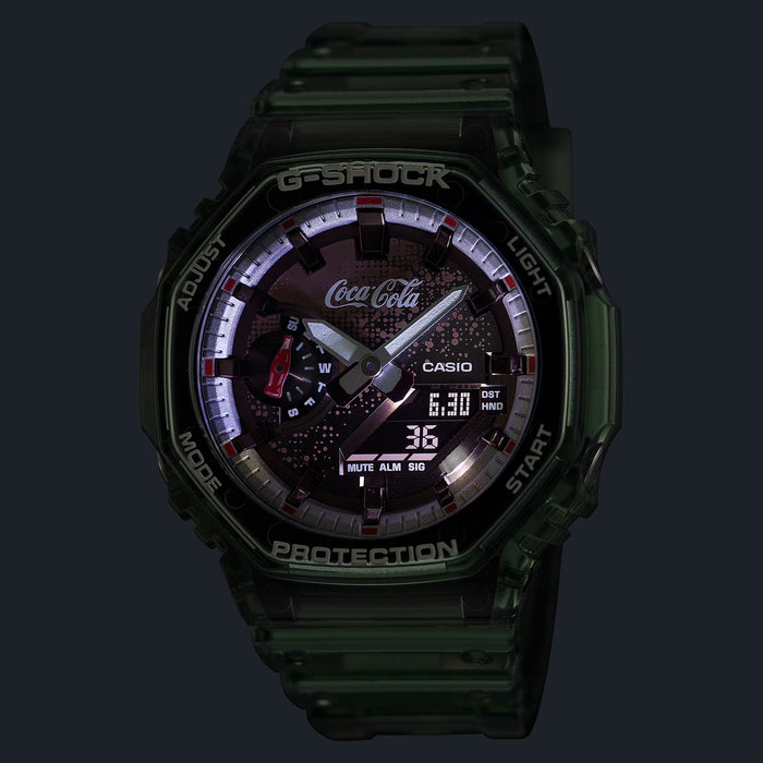 Reloj G-shock colaboración Coca-Cola correa de Resina GA-2100CC-3A