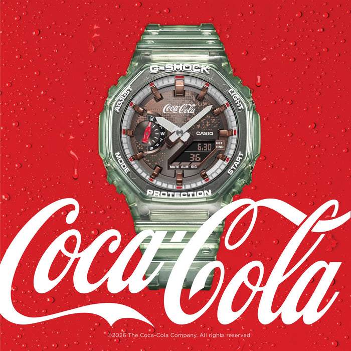 Reloj G-shock colaboración Coca-Cola correa de Resina GA-2100CC-3A