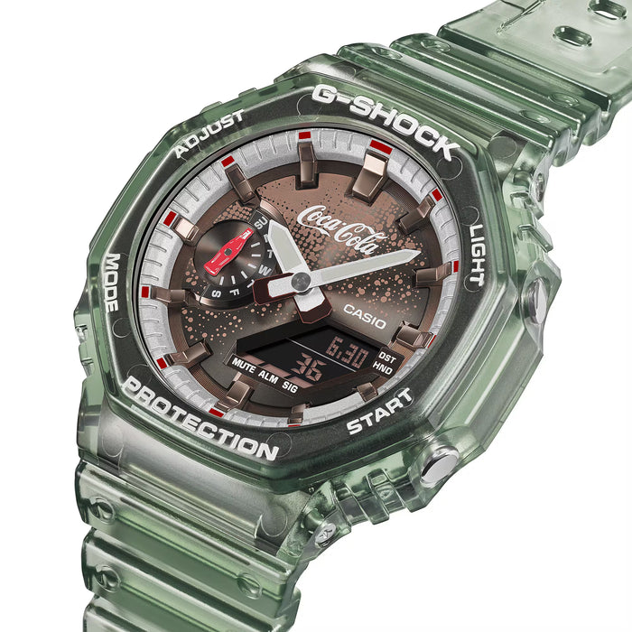 Reloj G-shock colaboración Coca-Cola correa de Resina GA-2100CC-3A