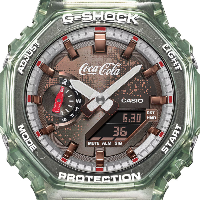 Reloj G-shock colaboración Coca-Cola correa de Resina GA-2100CC-3A