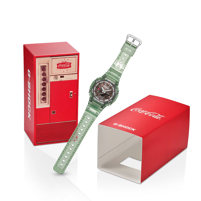 Reloj G-shock colaboración Coca-Cola correa de Resina GA-2100CC-3A