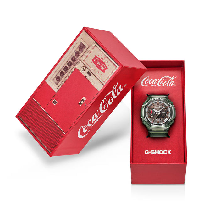 Reloj G-shock colaboración Coca-Cola correa de Resina GA-2100CC-3A