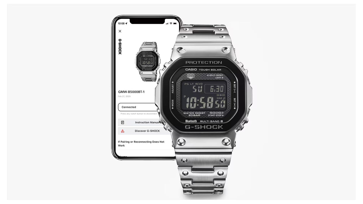 Reloj G-shock correa de Acero inoxidable GMW-B5000BT-1