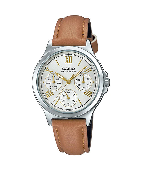 Reloj casual correa de cuero LTP-V300L-7A2