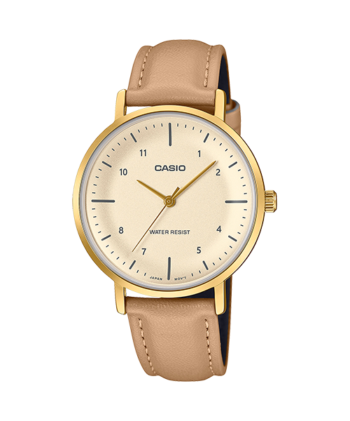 Reloj casual correa de Cuero LTP-VT03GL-4B
