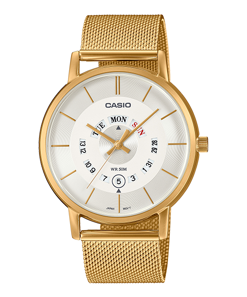 Reloj casual correa de acero inoxidable MTP-B135MG-7AV