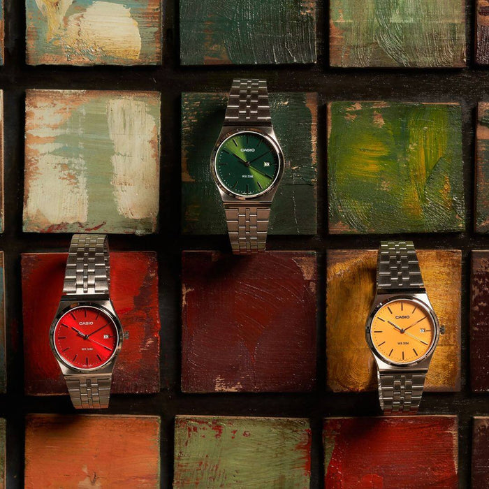 Reloj casual correa de Acero inoxidable MTP-B145D-4A2V