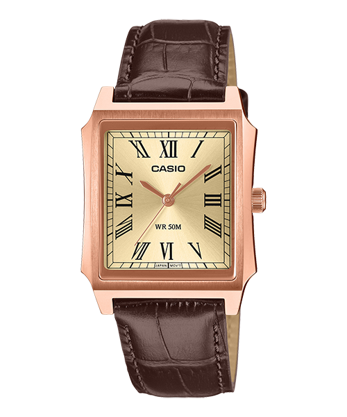 Reloj casual correa de Cuero MTP-B190RGL-9BV