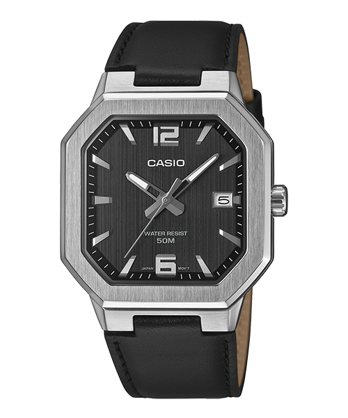 Reloj casual correa de cuero MTP-B195L-1AV