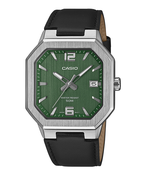 Reloj casual correa de cuero MTP-B195L-3AV