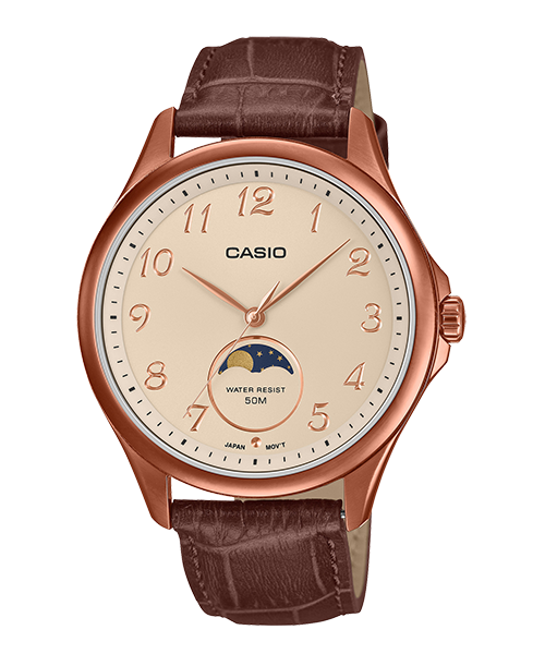 Reloj casual correa de Cuero MTP-M110RL-5AV