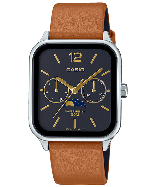 Reloj casual correa de Cuero MTP-M305L-1AV