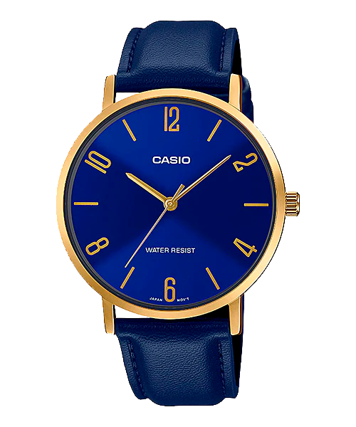 Reloj casual correa de Cuero MTP-VT01GL-2B2