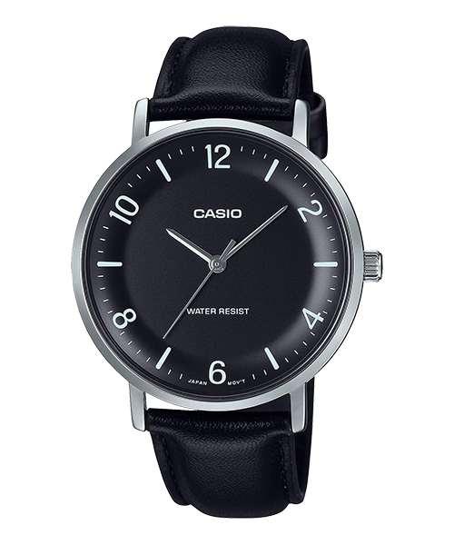Reloj casual correa de Cuero MTP-VT03L-1B