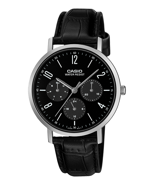Reloj casual correa de Cuero MTP-VT06L-1B