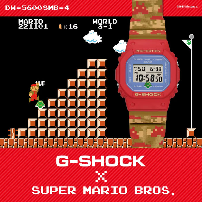 Reloj G-shock edición especial Super Mario Brothers correa de resina DW-5600SMB-4