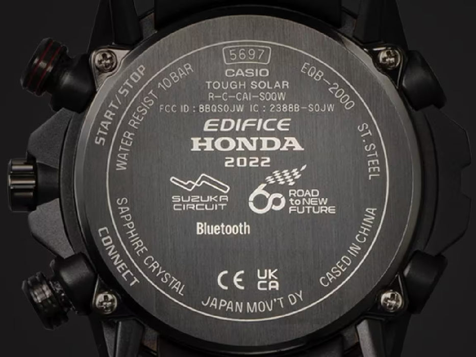 Reloj Edifice casual correa de cuero EQB-2000HR-1A
