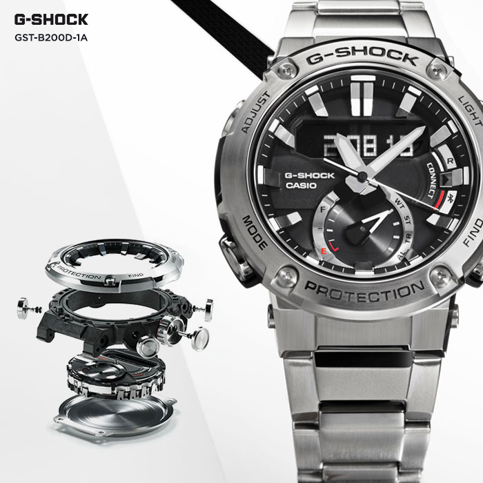 Reloj G-shock correa de acero inoxidable GST-B200D-1A