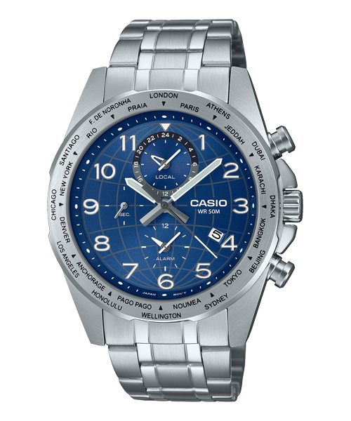 Reloj casual correa de acero inoxidable MTP-W500D-2AV